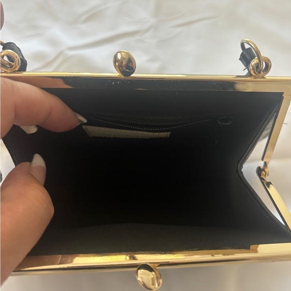 Vintage Liz Claiborne Croc Embossed Mini Black Purse - Picture 3 of 5